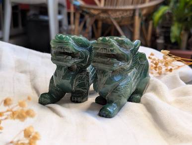 Fengshui Jade Wealth Statue Pixiu Stone Carving Lu