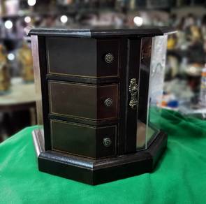 Vintage Wood Jewelry and Music Box. Mid Century Je