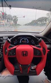 Honda Civic Custom Carbon Fiber Red Steering Wheel