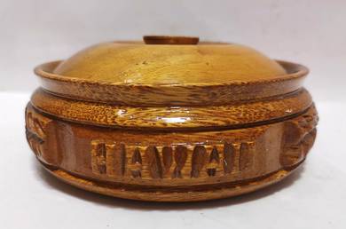 Hand Crafted Wooden Hawaii Bowl Tiki Volcano with 