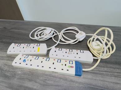 3x Power Extension Sockets with Surge Protector