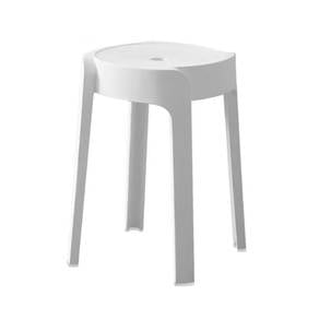 CK46W NEW*Bangku Bulat PP Plastic Round Stol White