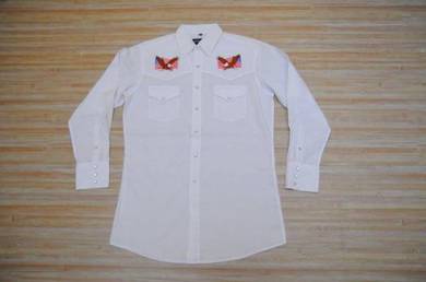 Western usa putih saiz l to xl