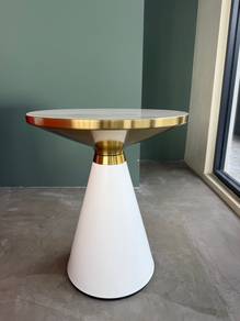 Kimo Round White Side Table