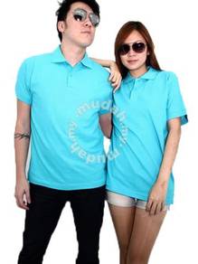 Sky Blue Polo T-Shirt T Shirt Cotton Kosong Plain