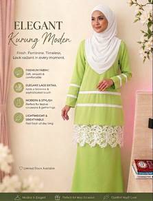Emel by Melinda Looi Kurung Moden Lime Green