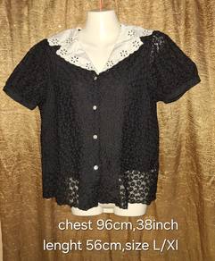 sweet & chic!Vintage black lace blouse 