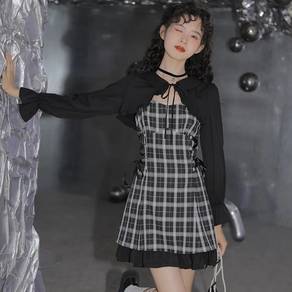 Plaid dress and coat set