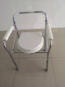 Commode chair chrome foldable with chamber pot