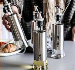 300ml Stainless Steel Glass Olive Oil Vinegar Soy