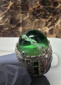Cincin Obsidian Hijau Berkarang