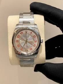Rolex Air-Ling Ref 114234 Silver Dial With Orange