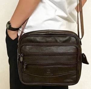 Genuine Cow Leather The H Men's Sling Bag