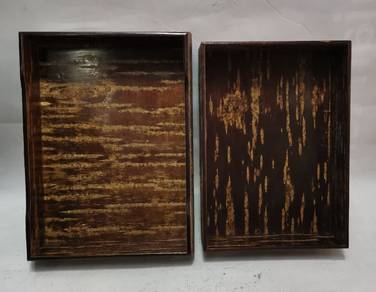 Vintage Large Japanese Cherry Bark Wood Square Sto