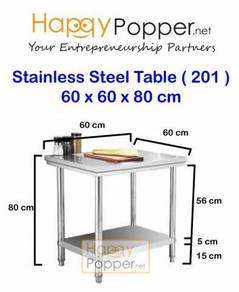 Stainless Steel Meja Work Table 60 x 60 x 80 cm