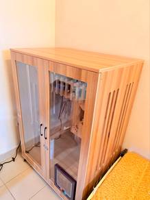 Wooden Cat Villa w/ Cat Door, Glass Door & Wheels