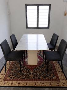 Meja makan marble top quality with 6 seater 