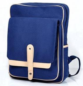 B0171 Retro British Style Blue Laptop Bag Backpack