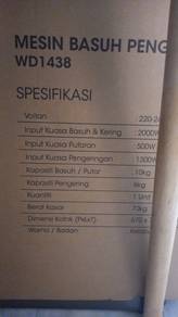 Mesin Basuh + Dryer Khind WD1438 (10kg Wash / 6kg