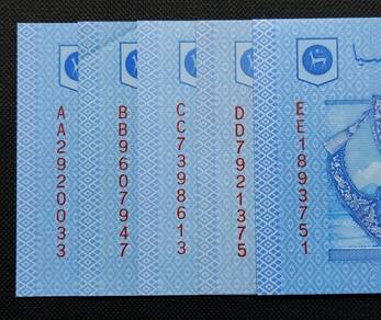 Set 5 pcs RM1 Zeti 12th Series double prefix AA-EE