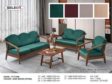 Full Set Wooden Sofa Set With Cushion YG7717