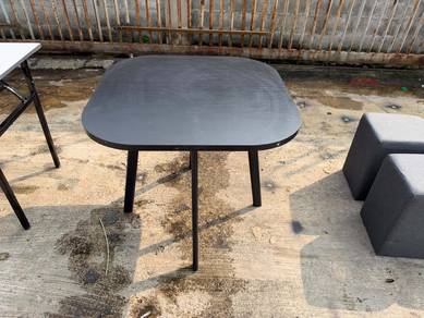 Steel Frame Dining Table Meja Makan