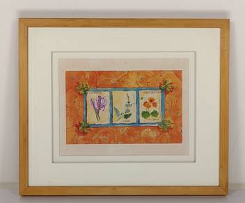 Framed Lithograph Print – Botanical Trio