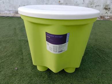 S43-AT * Tesco Stackable Storage Stool Green