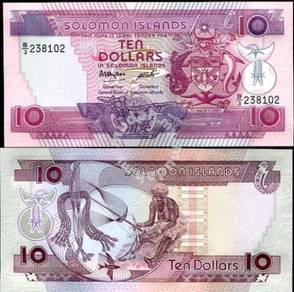 Solomon islands 10 dollars 1986 unc