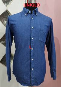 Kemeja uniqlo dark blue 0000668