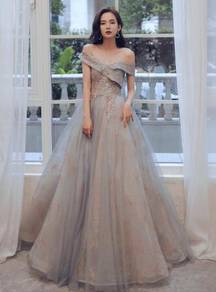 Grey wedding prom evening dress gown RBP1594