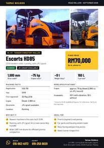 2019 Escorts tandem vibratory road roller