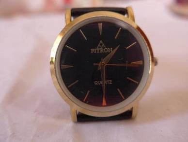 Fitron Quartz Black Round Dial Watch