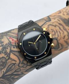 Custom Seiko Mod 42mm Sterile Black Gold AP Quartz