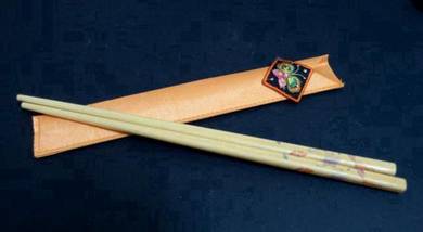 Chopstick with Embroidered Brocade Case (New)