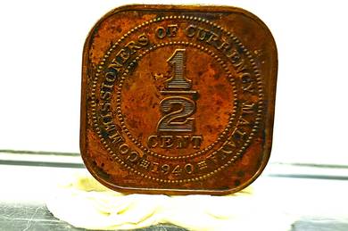 1940 Malaya King George VI 1/2 Cent Coin