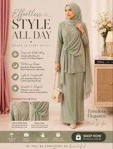 J.Labella Atelier Kurung Moden Sage Green