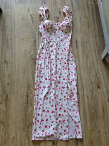 Floral long dress (white)