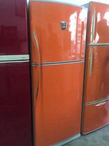 Sharp 2 doors Orange Peti Sejuk Ais Refrigerator