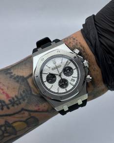 Custom Seiko Mod 42mm White Panda Quartz Chronogra