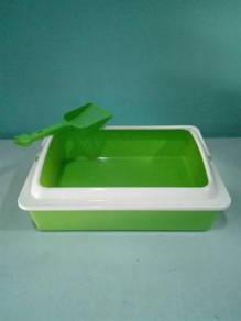 Cat Sand Litter Tray Box with Scoop 43cmx31cmx15cm