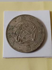 double dragon rising sun Japan coin
