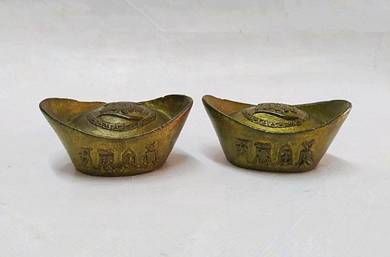 Antique Brass Fulushou Gold Ingot Ornaments