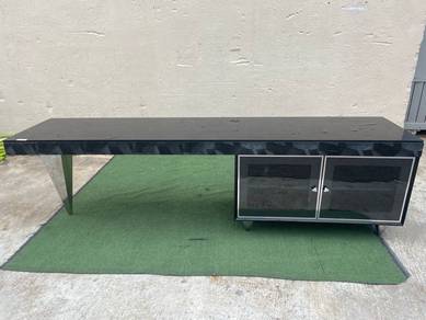 YA66E Almari TV Cabinet Glass Top Designer Unique
