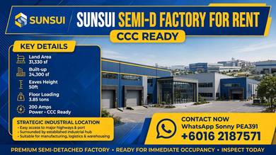 Warehouse / Factory For Rent in Klang,SGR