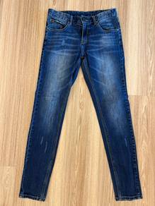 Men blue long jeans 30