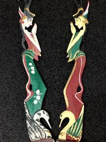 Graceful Wood Figurines (Pair)