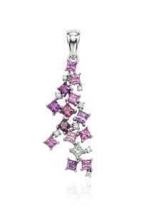 750 WHITE GOLD DIAMOND PiNK SAPPHIRE(EC00117WGP)