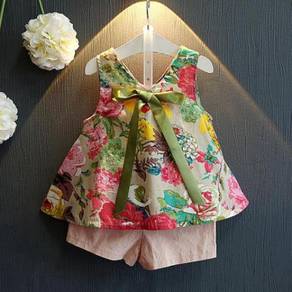 Girl floral vest shirt