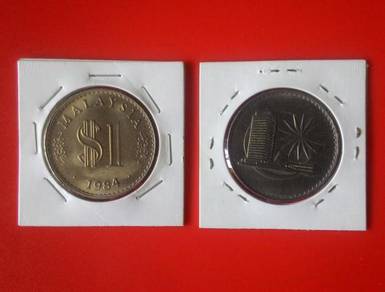 Dy 1984 Malaysia 1 ringgit currency old coin